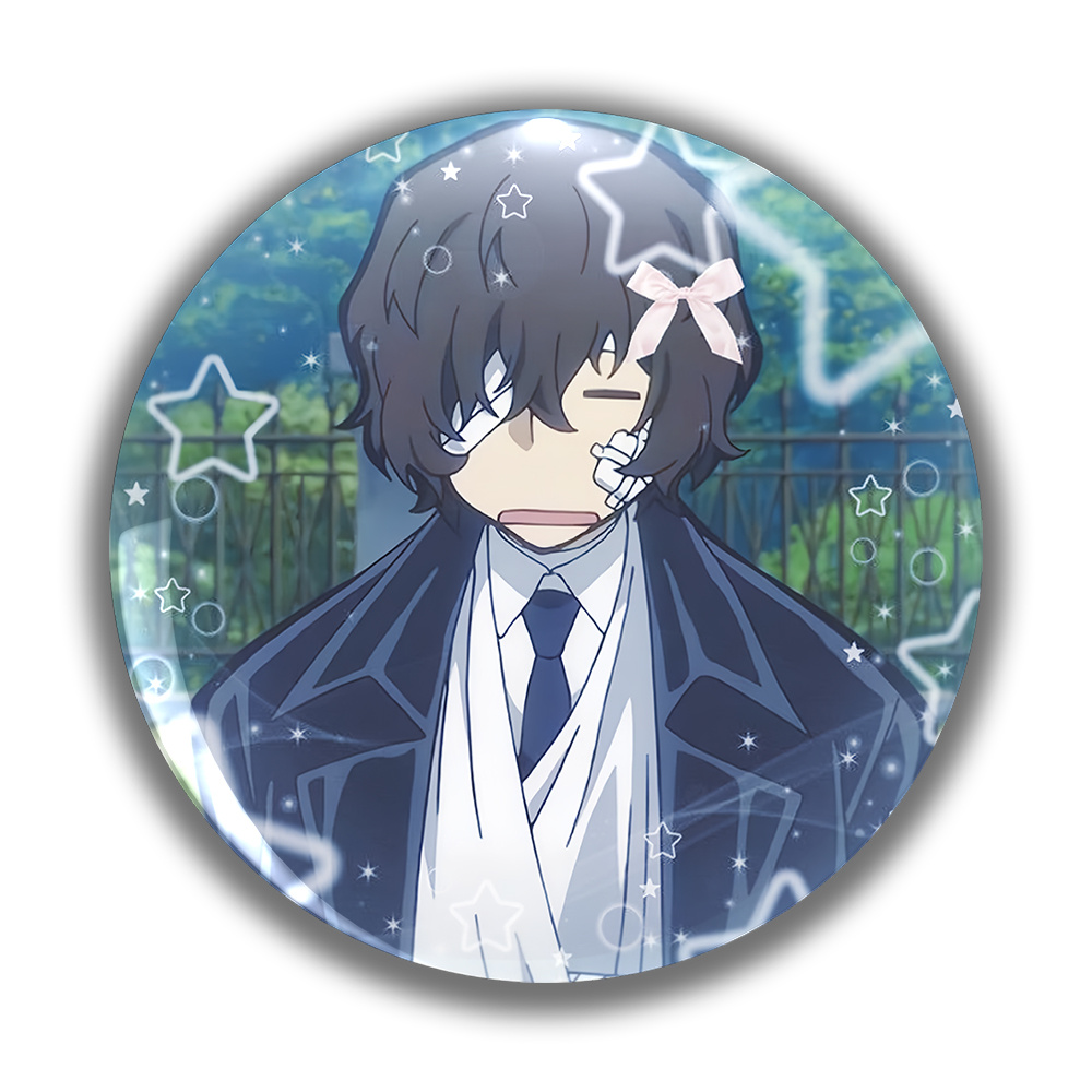 TEMU Men's Fashion Brooch/ Pin - Anime Cartoon Circular Badge - Unisex - Suitable For Fun Gifts Between Family, , - Suitable For Accessories Such As