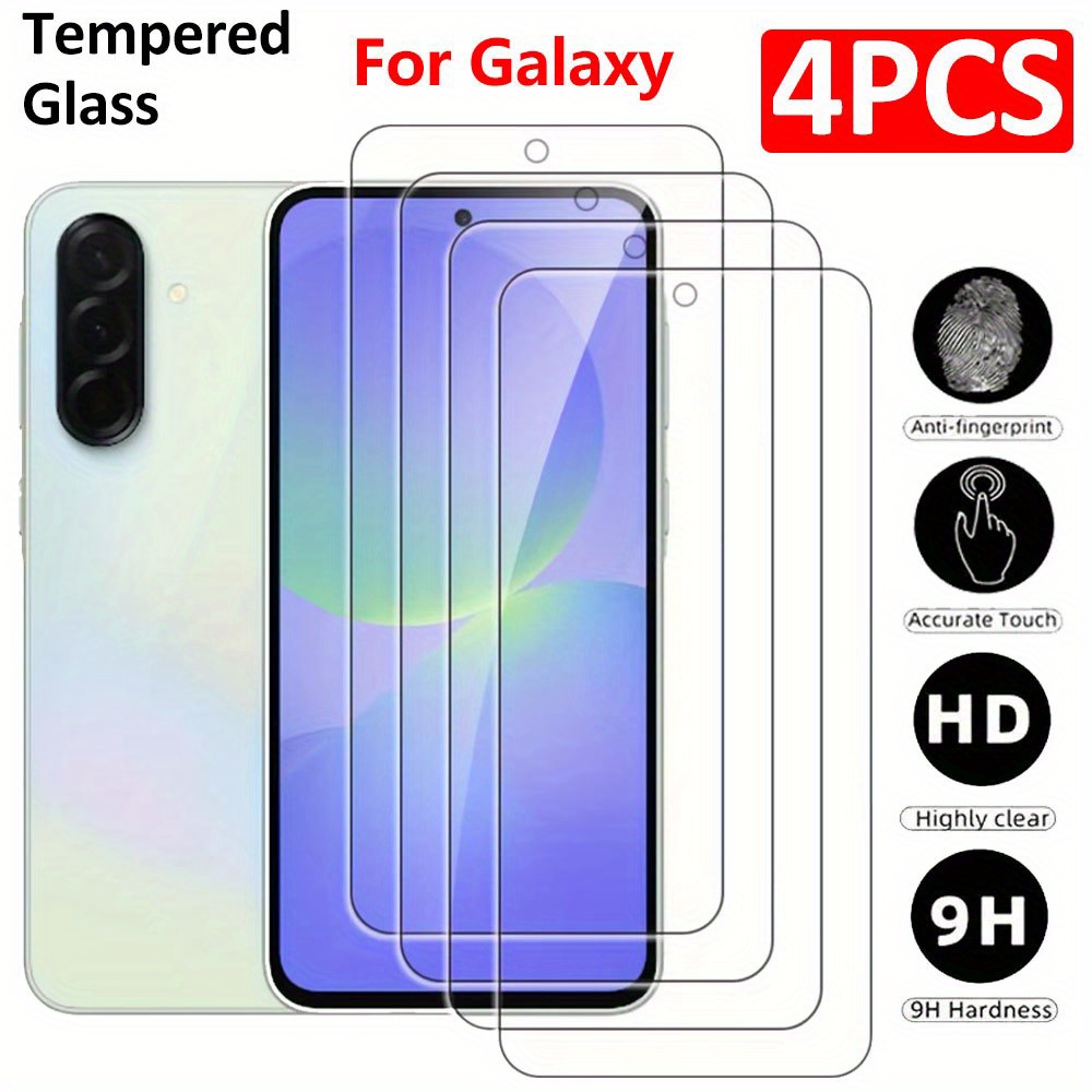 TEMU 4 piezas de Protector de Pantalla HD de Cobertura Total en Vidrio Templado para Galaxy A56 A55 A54 A36 A35 A26 A25 A16 A15 A14 A06 A05 A05S A34