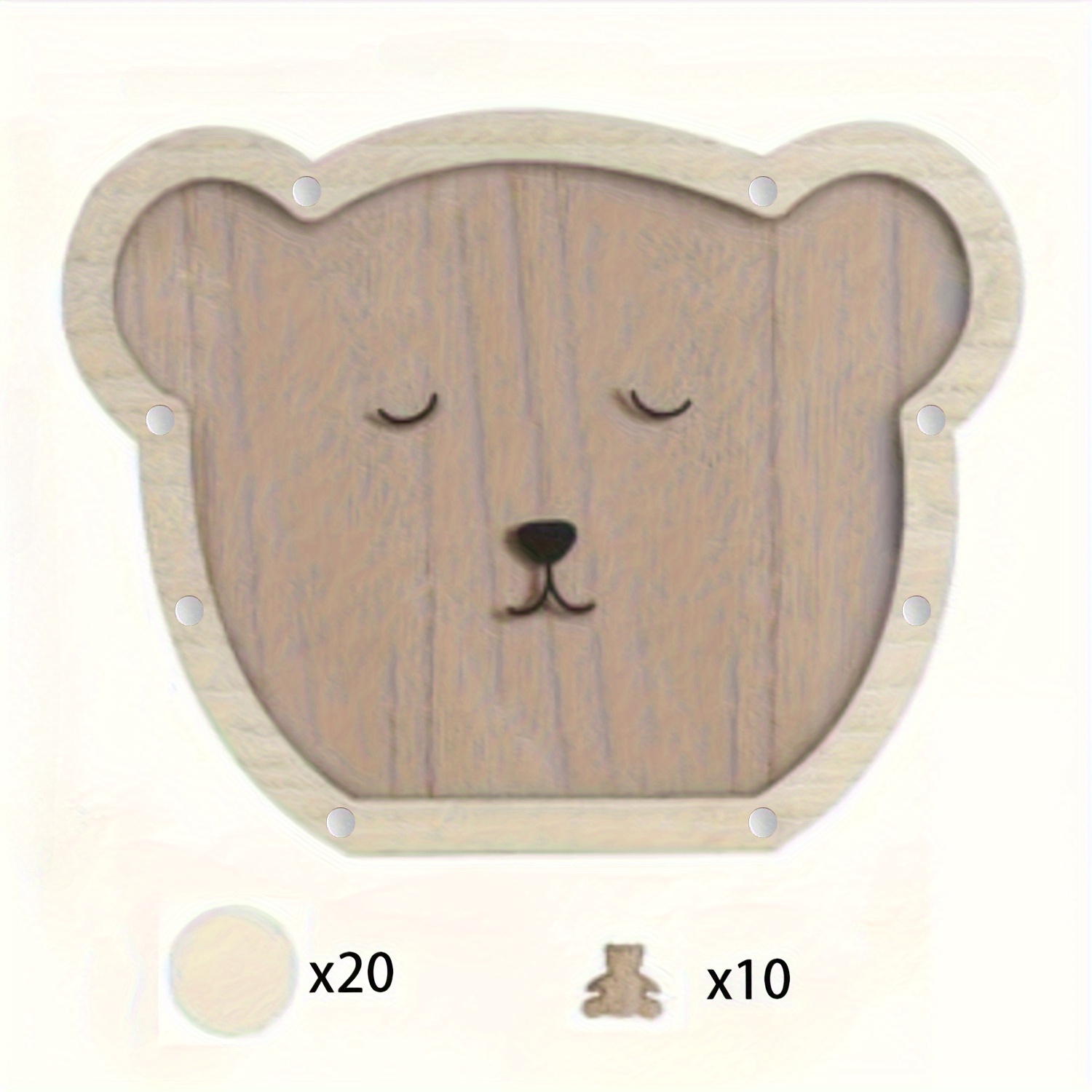 Image of Wooden Teddy Bear Shower Guestbook Gift, Alternative Guestbook Memorial Shower Party Decorations - Shower Guest Message - Surprise Gift For