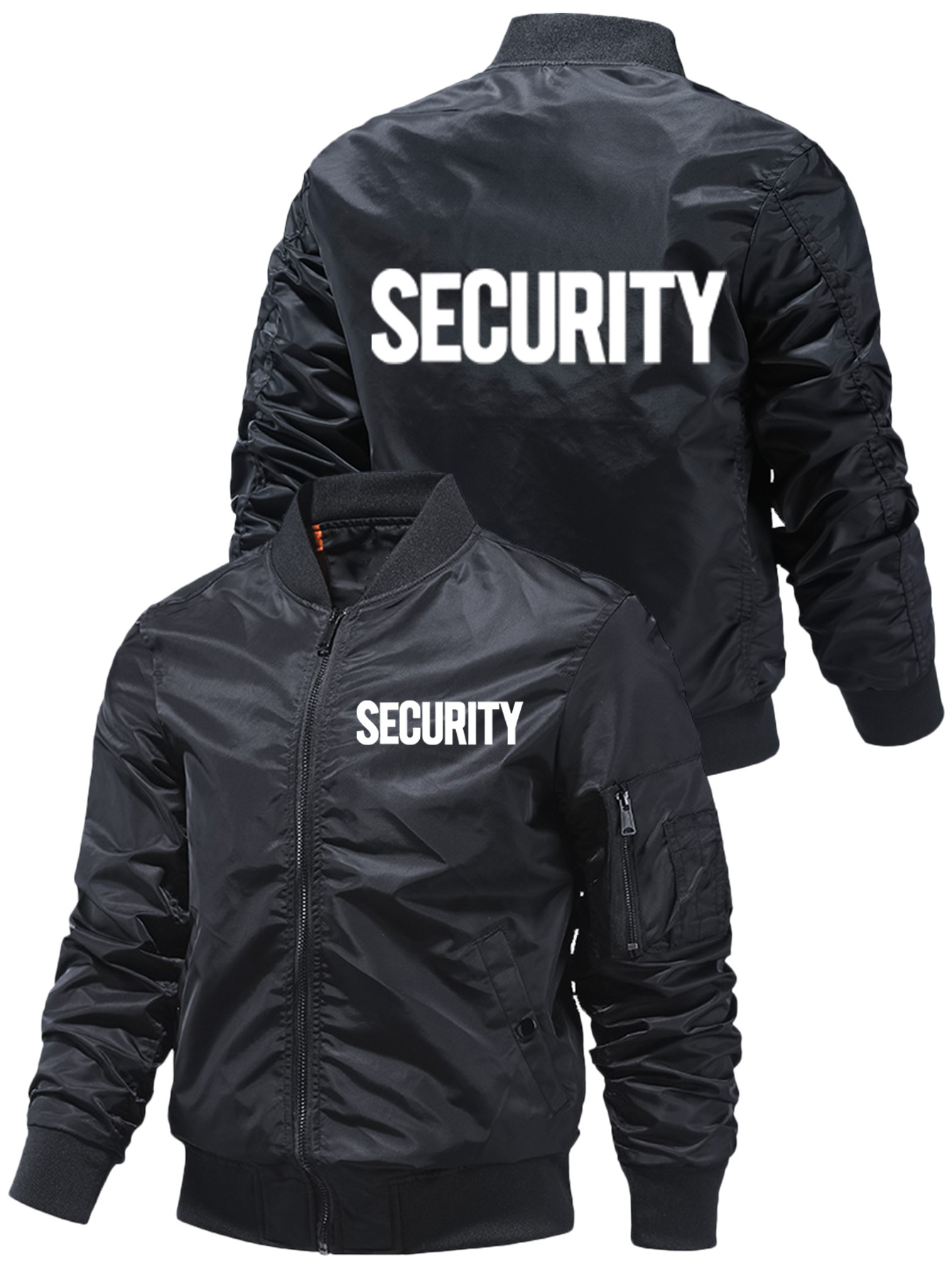 New Spring And Autumn Men'S MA1 Pilot Jacket, Solid Color Motorcycle Outerwear, Sporty Casual Top, Stylish Flight Jacket
