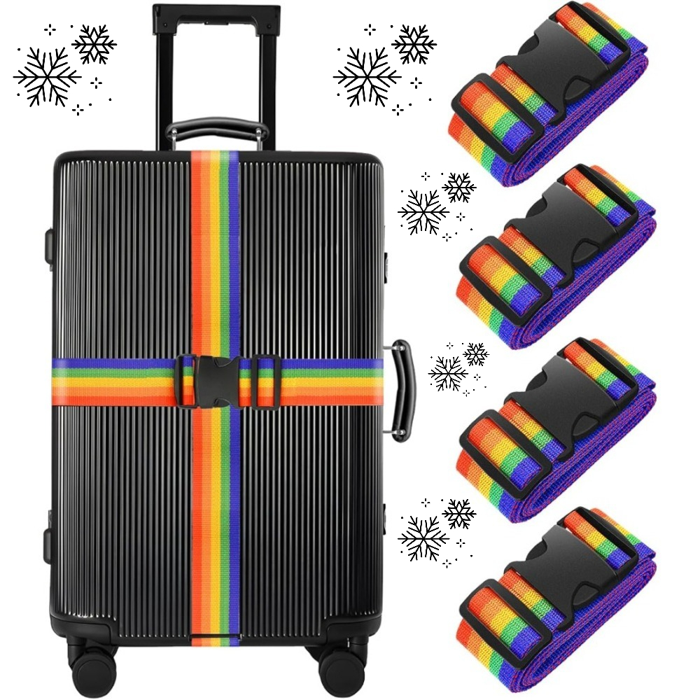 E-shop 4 Stück Gepäckgurte – Sicherheitsgurte für Koffer, TSA-zugelassen – Premium-Reisezubehör zur sicheren Verschluss von Reisetaschen