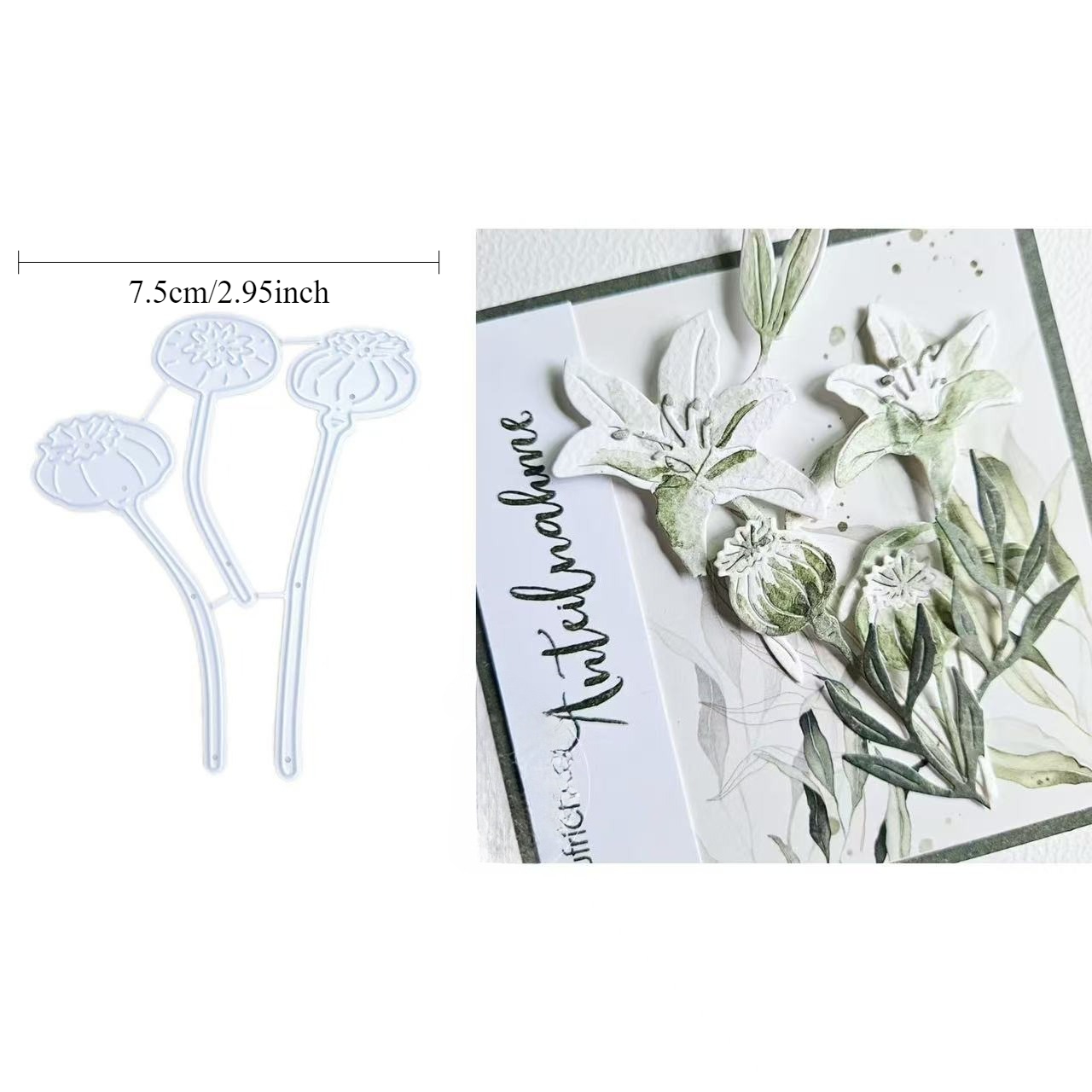 Christmas Holiday Decorations, Poppy Flower Metal Cutting Molds For Crafting, Suitable For Scrapbooking, Card Making, And Paper Art Supplies