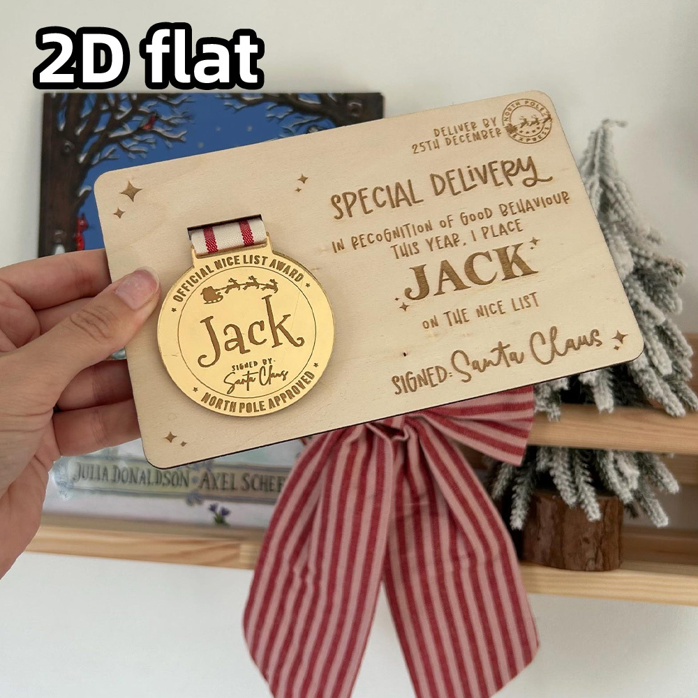 TEMU Personalized Custom Christmas Wooden Medal And Certificate, Santa Claus Letter, Festive Holiday Gift, Personalized Gifts For , Unique Keepsake,