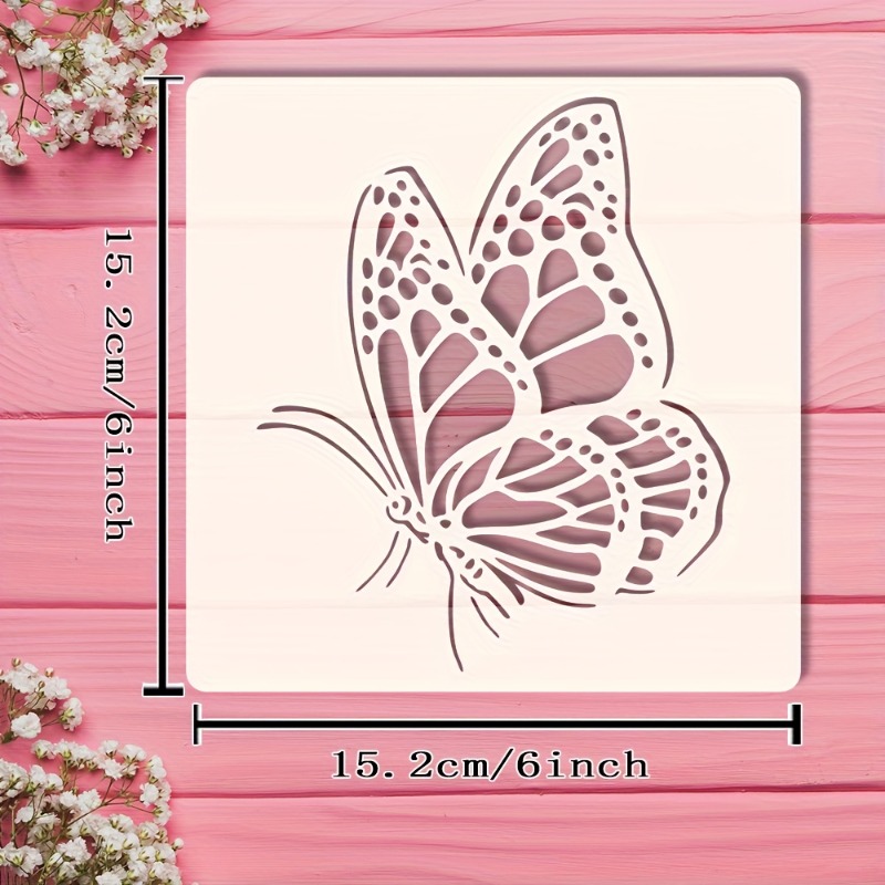 TEMU 1pc Exquisite Painting Template - 6x6 Inches (15.2x15.2 Cm) Durable Hollow Board, Suitable For Handmade, Home Decor, Clothing, Canvas, Walls,