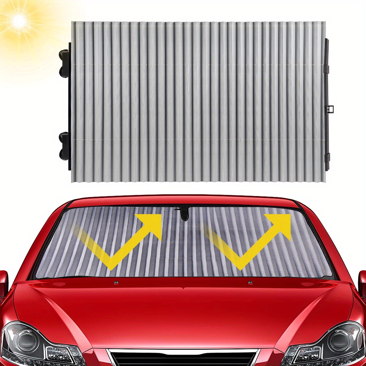 Windshield Sunshade, Heat And Uv Protection, Foldable Sunshade, Retractable Sunshade Aluminium Foil Reflective Car Front Sunshade, Foldable Car Sunshade