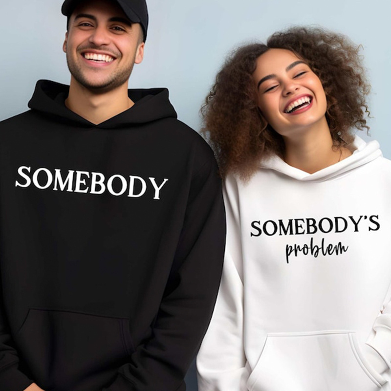 

's Problem" Matching Couple Hoodies - 50% , 50% Polyester , Long Sleeve, For - 's Day Or Christmas