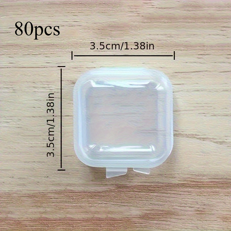 80pcs Portable Clear Plastic Jewelry Storage Box With Hinged Lid, Organizer For Earrings, Rings, Necklaces & Travel