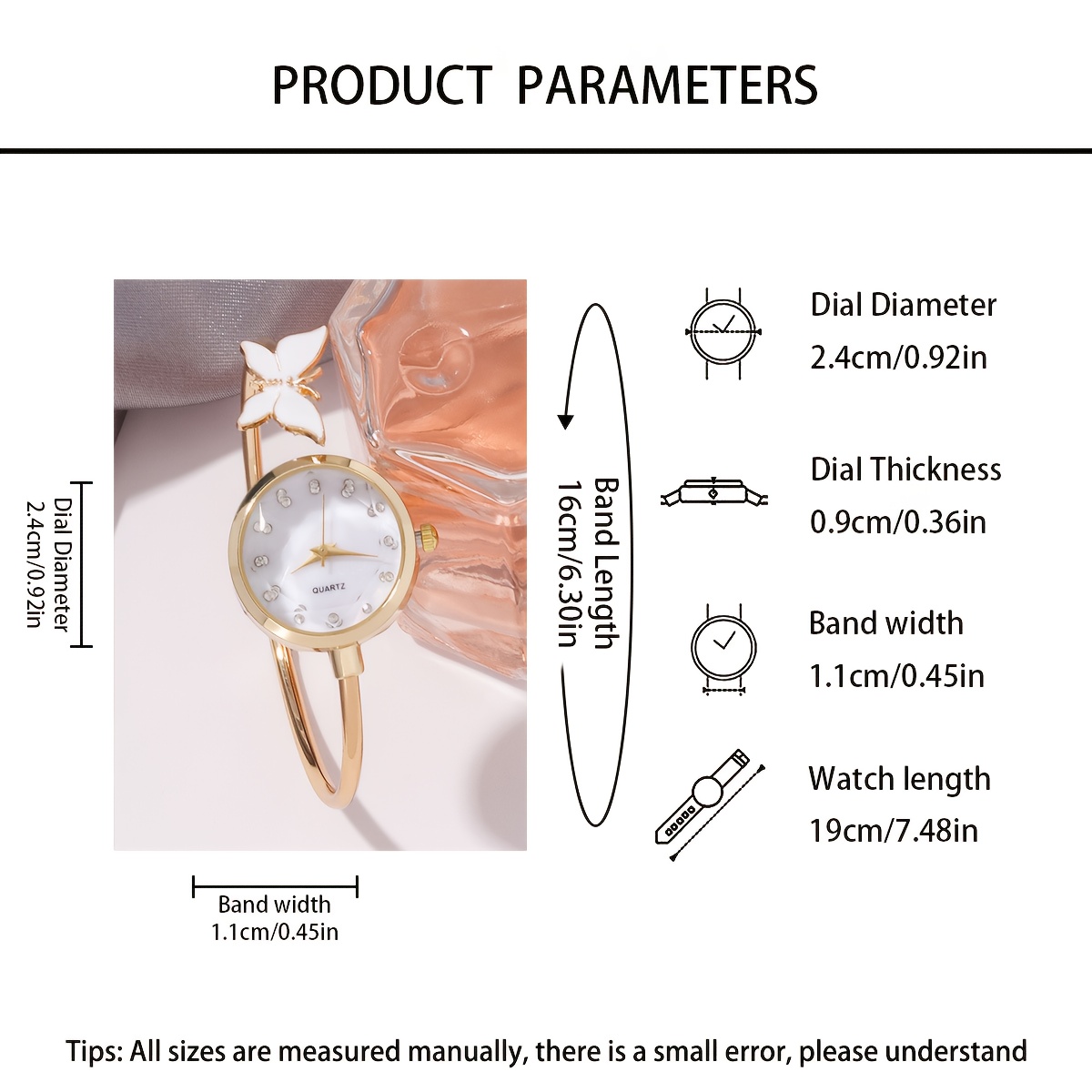 1pc Minimalist Ladies' Watch, Featuring a Classic Round Dial with a Clean Surface and Butterfly Decoration—a Perfect Gift for Family and Friends: Birthday Present/back-to-school Season/Halloween/daily Wear. No Box Included. A Stylish Back-to-school