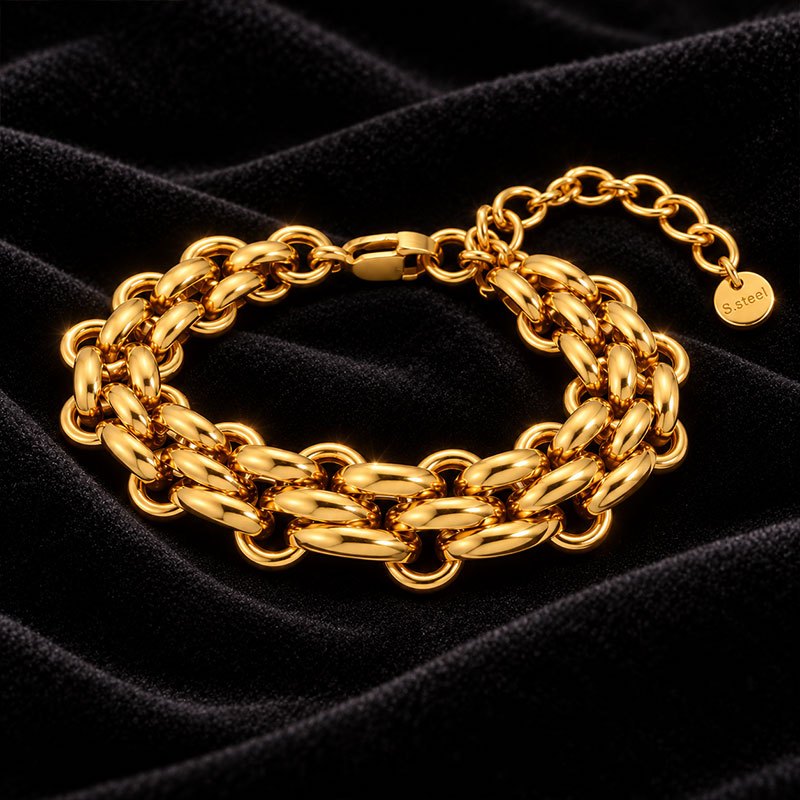 3pcs Stainless Steel Stackable Bracelet Set