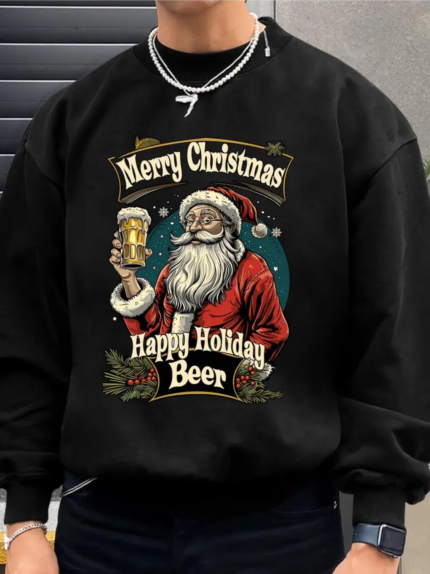 Divertente costume verde da Babbo Natale per uomo