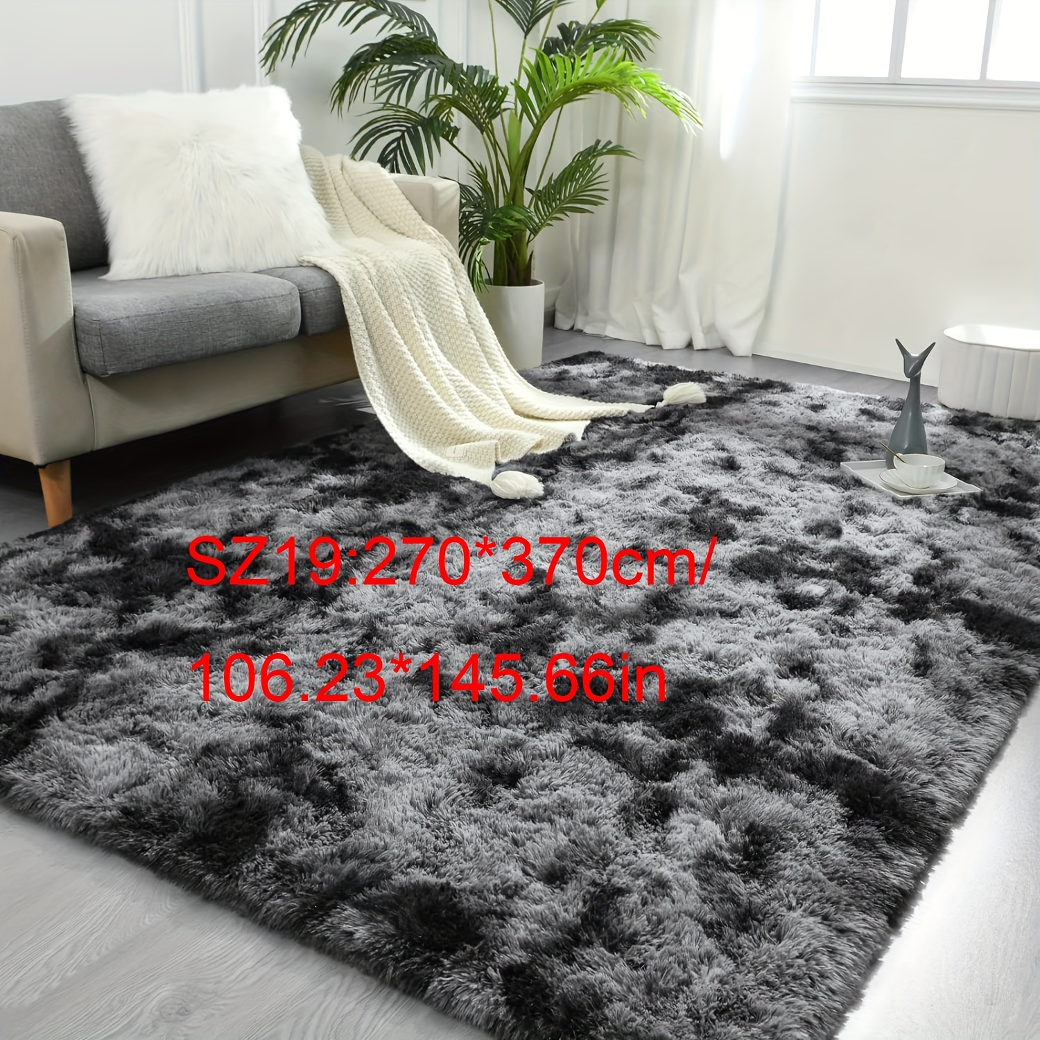 TEMU 1pc Soft Plush Area Mat, Non-slip , Soft Plush Bedside Mat, Tie Dye Living Room Mat, Home Decoration, Pet Sleeping Mat, Bedroom Living Room Mat,