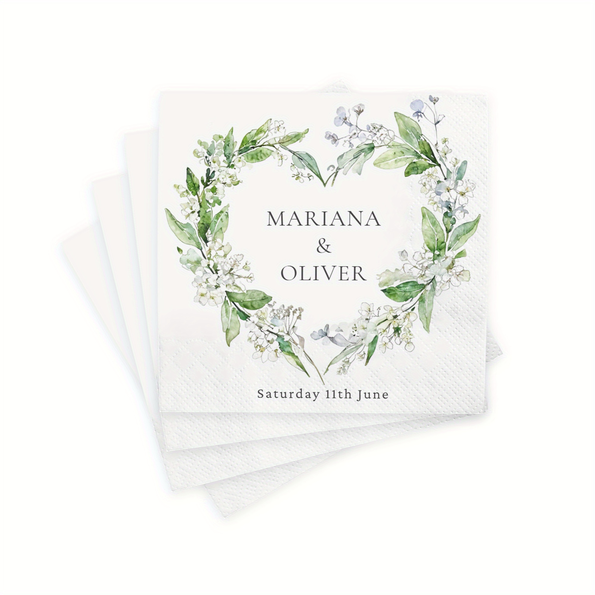 TEMU 20-500 serviettes de table florales personnalisées, serviettes de mariage personnalisées, serviettes jetables blanches à 3 épaisseurs shower |
