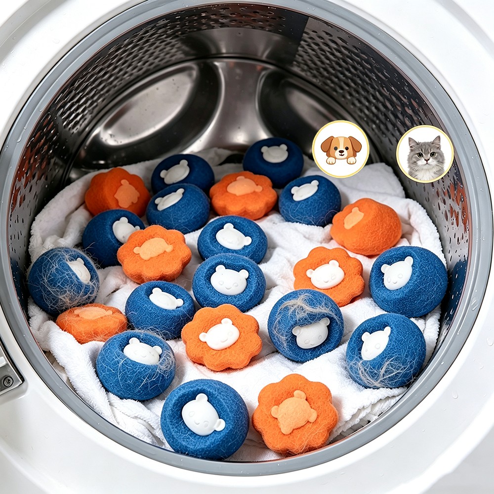 13 pack reusable pet hair removal laundry balls lint and fur catchers for washers and dryers anti clog cleaning balls for cat and dog hair random colors
