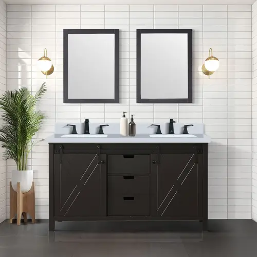 be be brown double bath vanity 60 x 22 countertop and faucet set