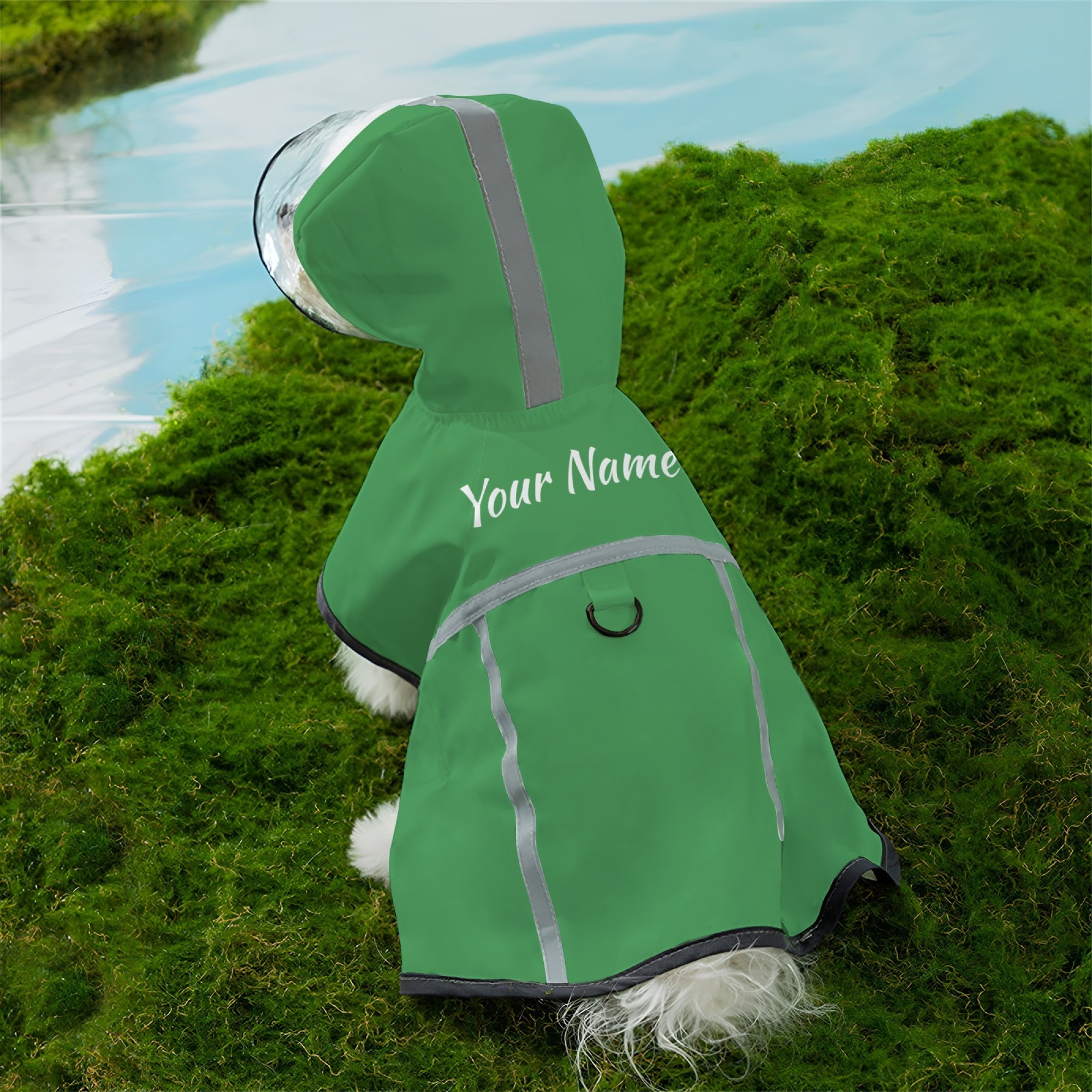 TEMU Personalized Custom Pet Raincoat, Lightweight , Full-coverage And Breathable, Suitable For All Dog Breeds. Tear-resistant And Soft Fabric. Keep
