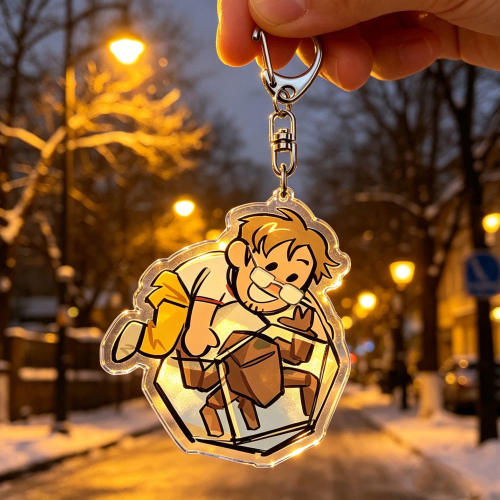 TEMU 2d Flat, 2d Cartoon Chibi Acrylic Keychains Ring Double-sided Key Chain Jewelry Fan