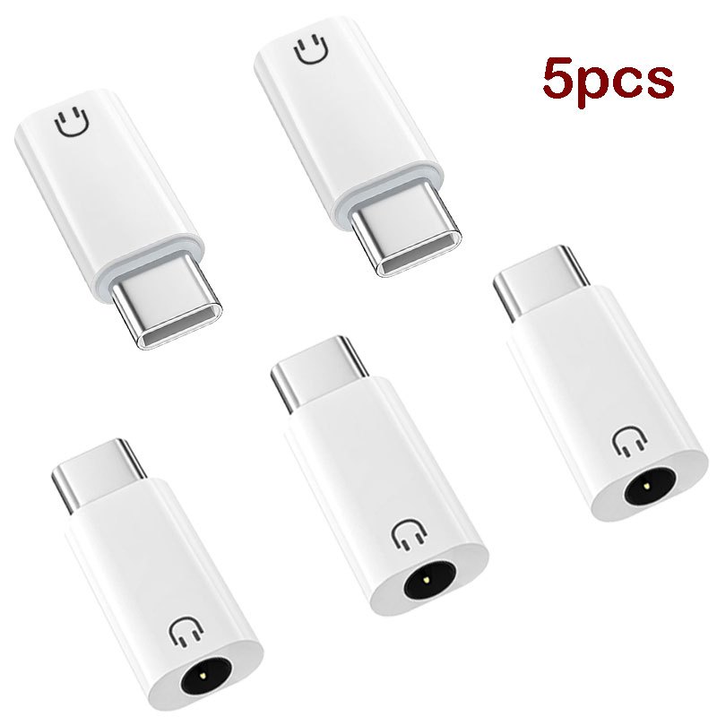 Image of Usb-c To 3.5mm Audio Headphone Adapter(5 Pack), Audio Usb Type-c To 3.5mm Headphone Jack Adapter For Iphone 15, S23/s22/s21 Ultra, Ipad Pro, Pixel