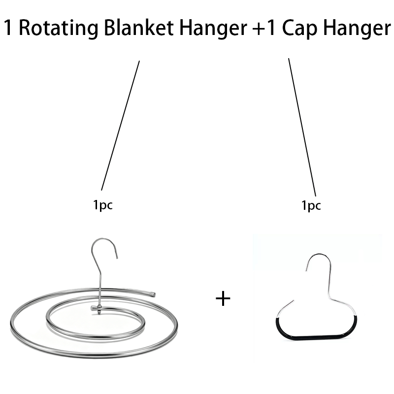 TEMU 2pcs-(1pc Rotating Blanket Hanger And 1pc Hanger) Spiral Drying Rack, Snail Shape Drying Rack, Sheet Drying Rack, Comforter Drying Rack,