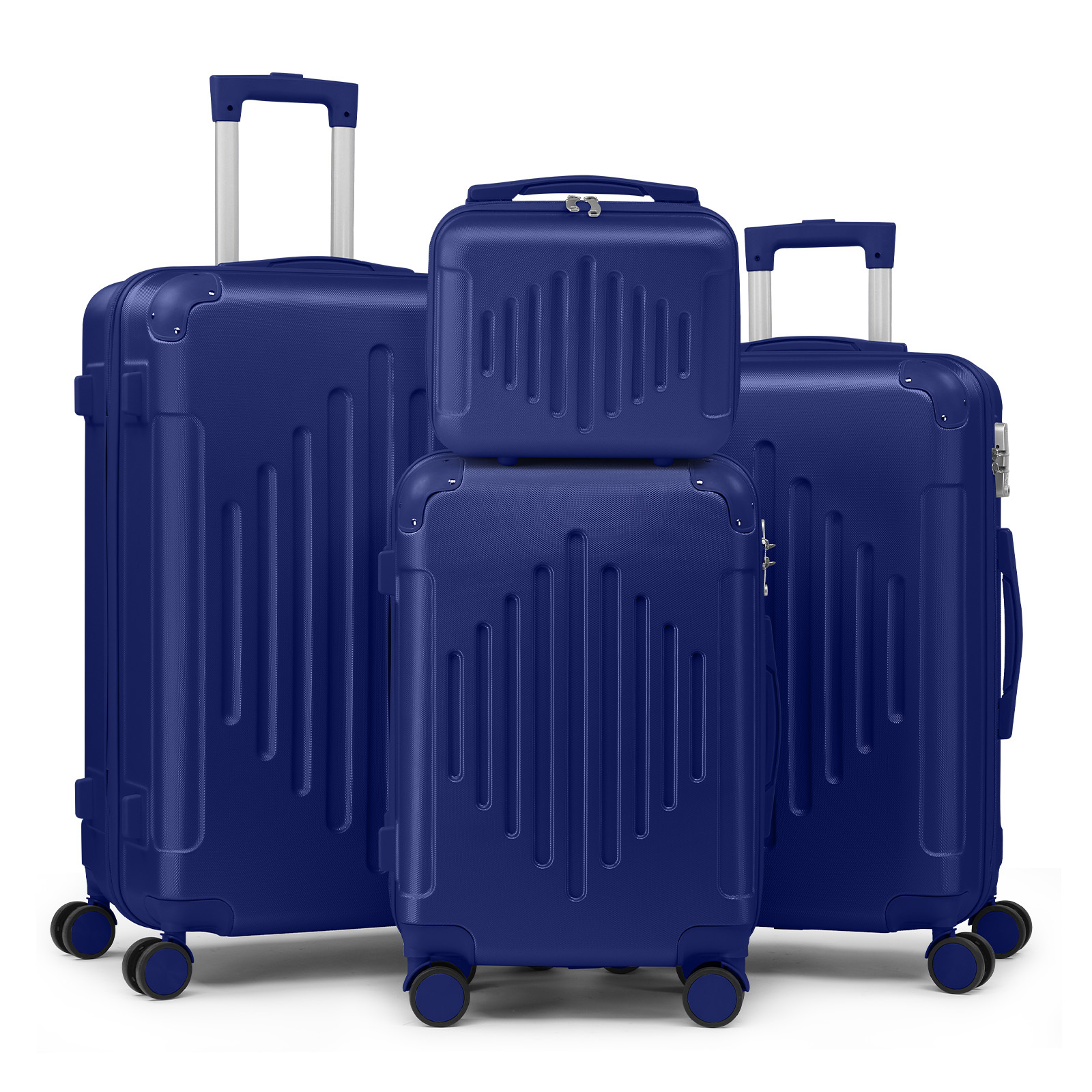 TEMU Set di valigie rigide da 4 pezzi (14/20/24/28), valigie leggere in ABS, ruote silenziose a 360簞 e resistente da 100LB per aereo