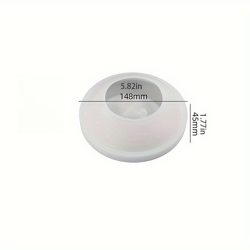TEMU Moule à bougie et à résine à soi- - Bol elliptique à bord large avec cavité à rainure profonde, arc ouvert rond adapté pour de cire, de plâtre,