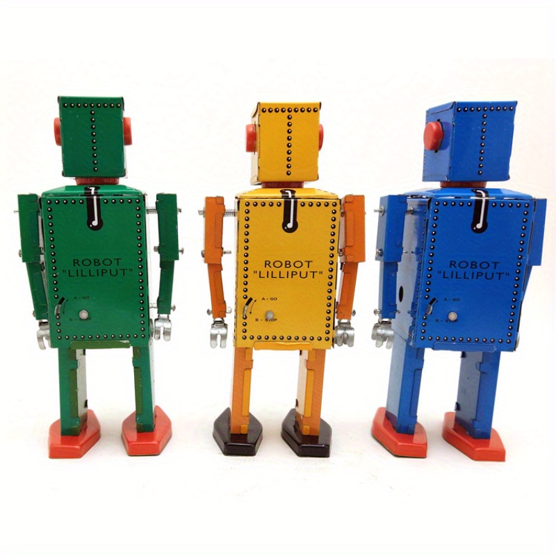 Set De 3 Robots De Cuerda – Colores Llamativos, Juguete De Movimiento Para Niños