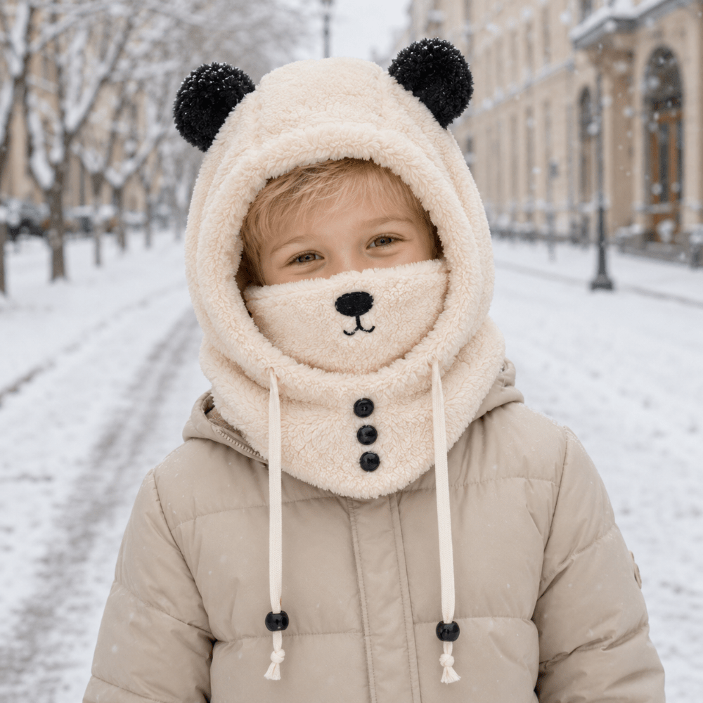Image of Girls' Plush Animal Ear Winter Hat, Cute Pull-on Design For , Weekend Travel, And Everyday Outfits