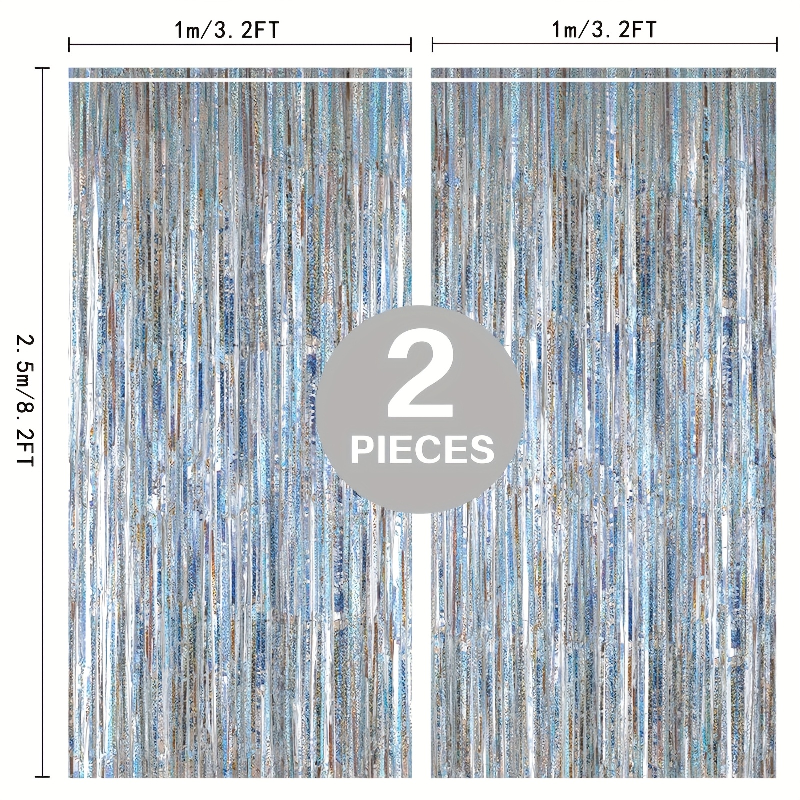 2d Flat, 2 Packs 3.2ft X 8.2ft Ribbon Fringe For Birthday Graduation Bridal Shower Bachelorette Party Backdrop