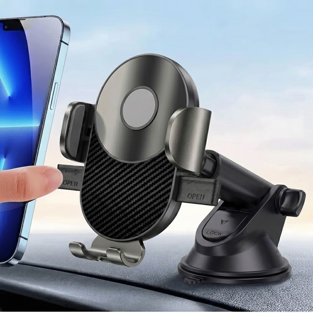 TEMU 2-in-1 Upgraded Car Phone Mount, Car Phone Holder With Suction Cup, Dashboard Installation, 360° Rotation And 270° Adjustable Arm, Universal Fit