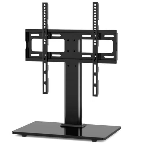 swivel tv stand for 27 60 inch curved flat screen tvs table base replacement to 88 lbs height adjustable tv stand mount with tempered glass base max vesa 400x400mm