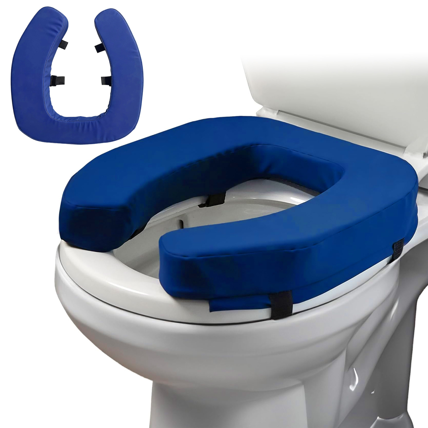Image of Extra Thick 5cm Toilet Seat Pad With Memory Foam Fill, 250lb Load Capacity For Secure Use, Non-slip Design Fits Most Standard Elongated And Round Toilets