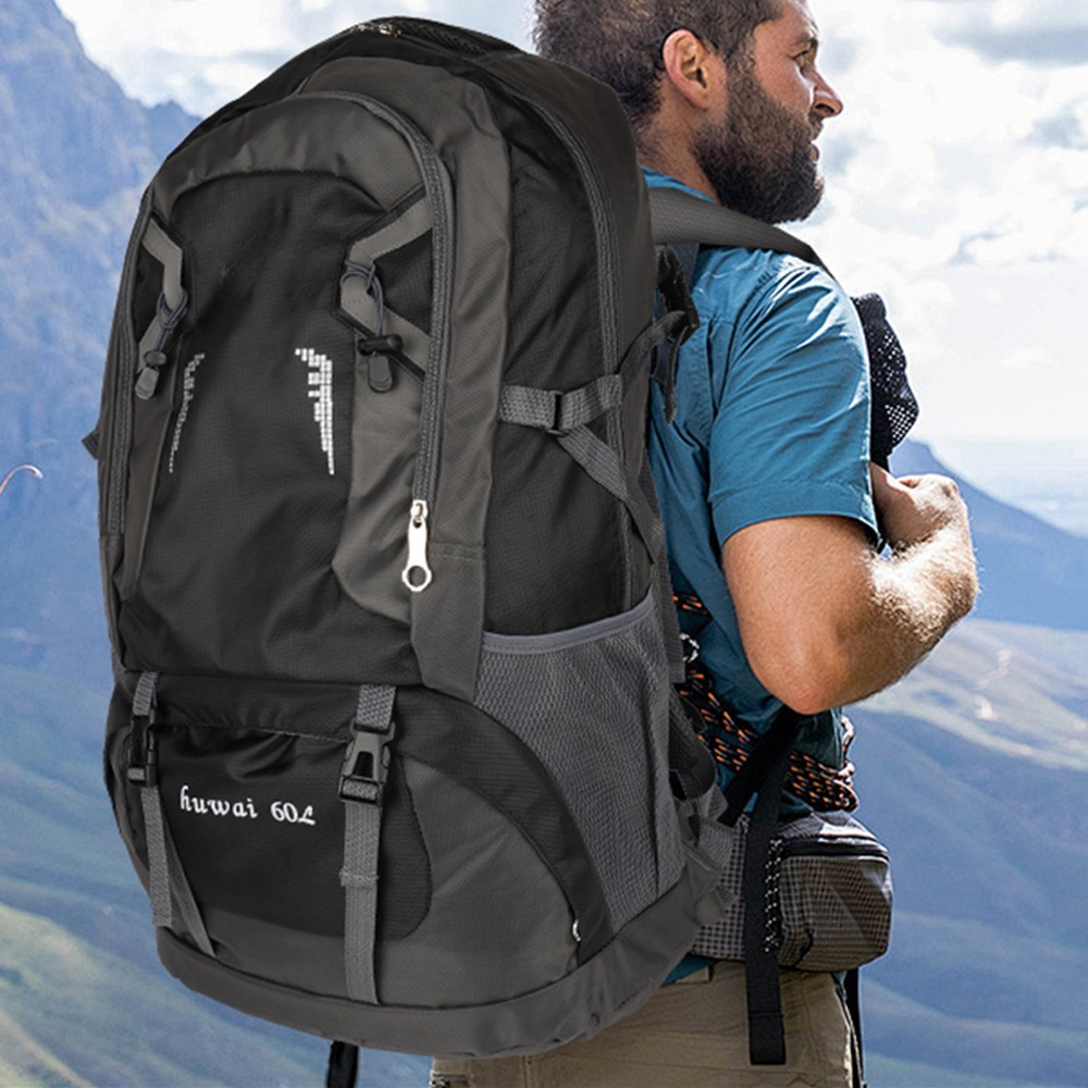 60-liter Large Capacity Lightweight Hiking Backpack With Multiple Pockets & Adjustable Padded Shoulder Straps - Large Trekking Pack Suitable For Camping,, Travel, Gym, Outdoor Gear Carrier For And