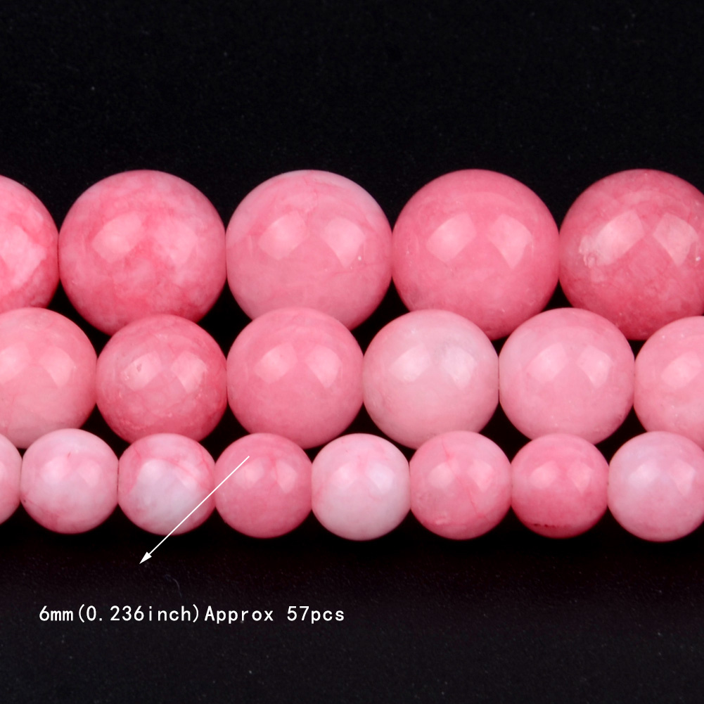 TEMU Perles rondes en calcédoine de rouge de 6 mm (0,236 pouce) à 10 mm (0,393 pouce) pour la fabrication de bijoux, bracelets, et accessoires DIY