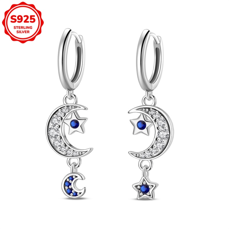 Image of Hypoallergenic Asymmetrical Earrings Made Of 925 Sterling Silver, A Beautiful And Elegant Gift For Her