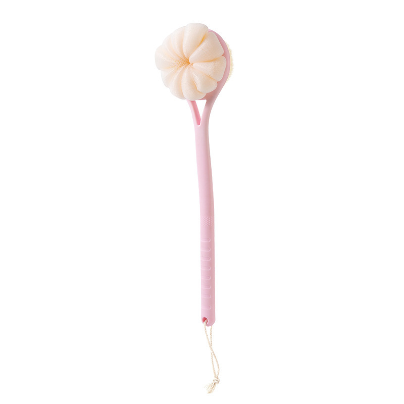 pink long handled bath brush for   featuring an extra long handle for back cleaning soft bristles for gentle exfoliation rich lathering capabilities and an easier bathing experience Product details 5