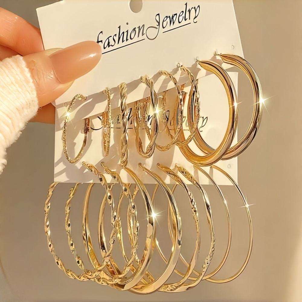 TEMU 16pcs Women's Earring Set: Vintage, Fashionable, Elegant, Trendy, Minimalist Style, Basic Bohemian Style, Old Money Style, High-quality,