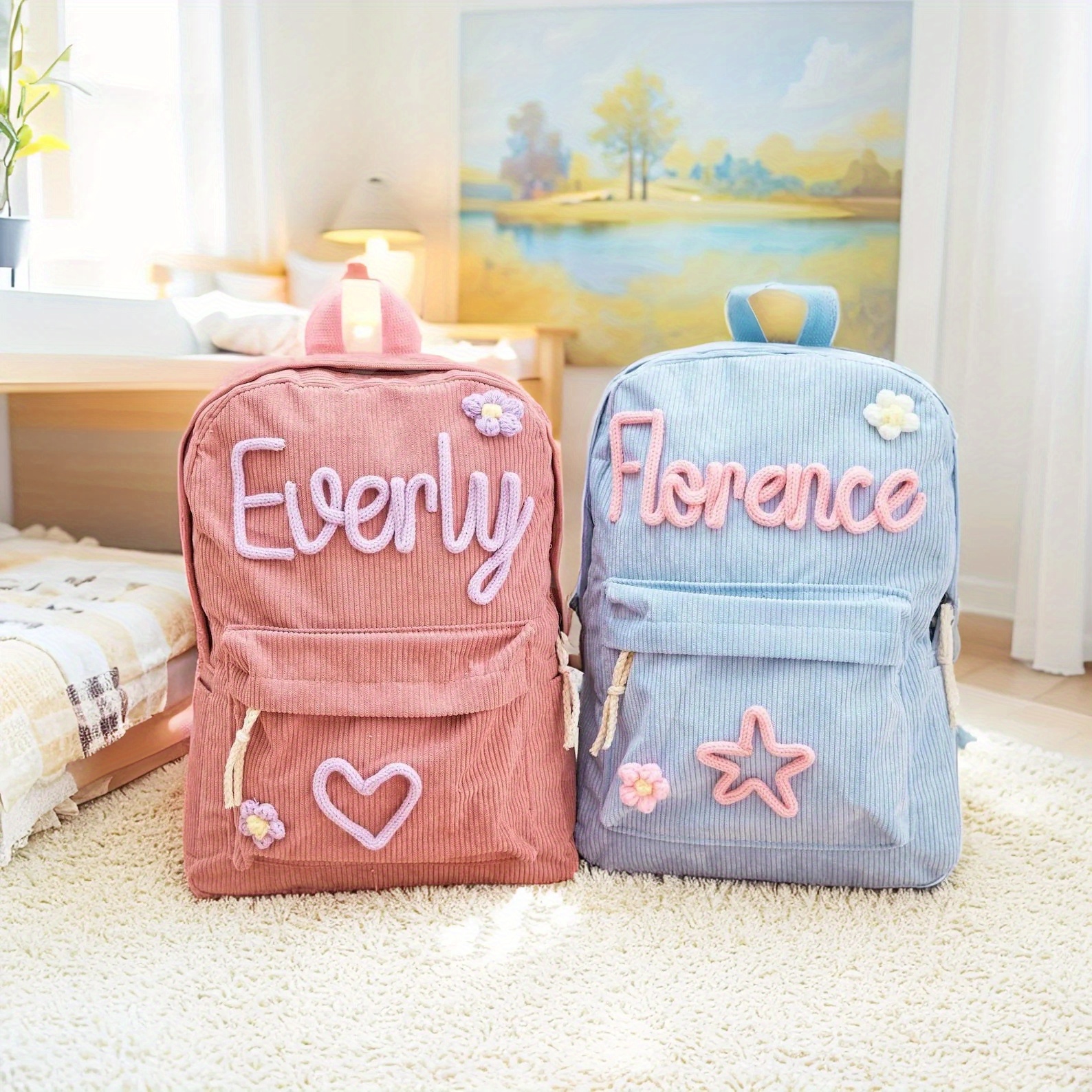 Zaino personalizzato con nome, borsa scolastica personalizzata, borsa per libri con monogramma, regalo di compleanno per studenti_voghion.com