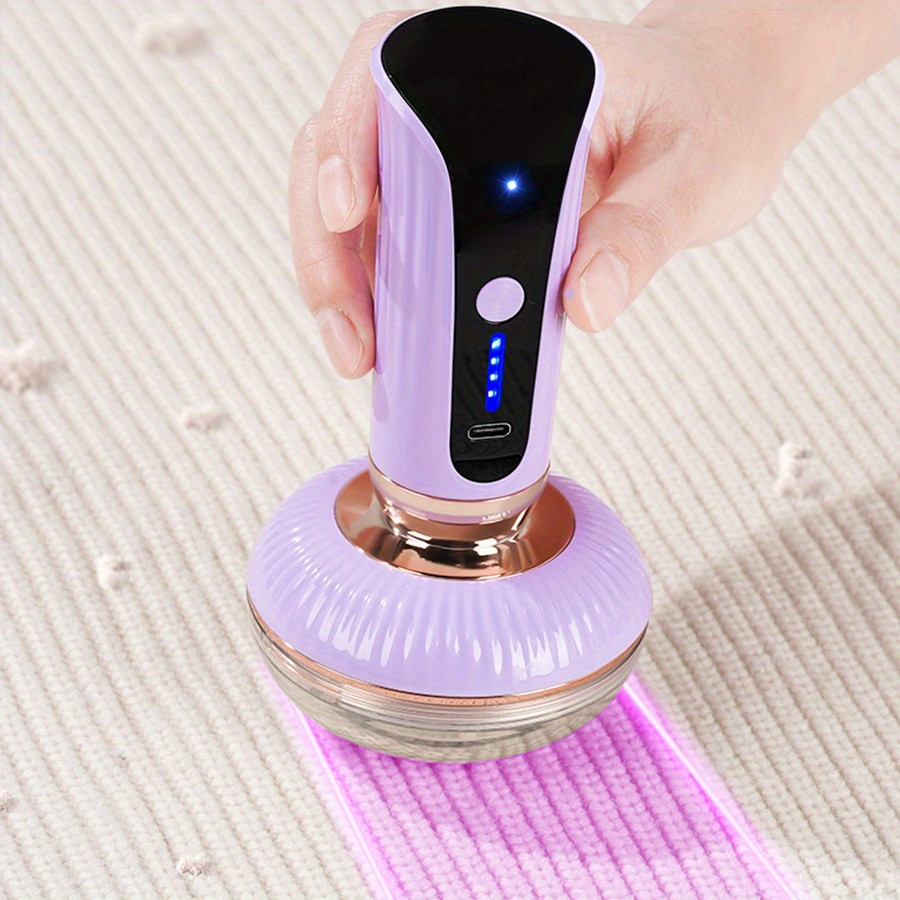 

Miguan Usb Rechargeable Fabric Shaver & Lint Remover - Purple And Rose Golden, Sweater Defuzzer With Digital Display, Efficient Removal For Clothes & Furniture, Lint Remover For Clothes