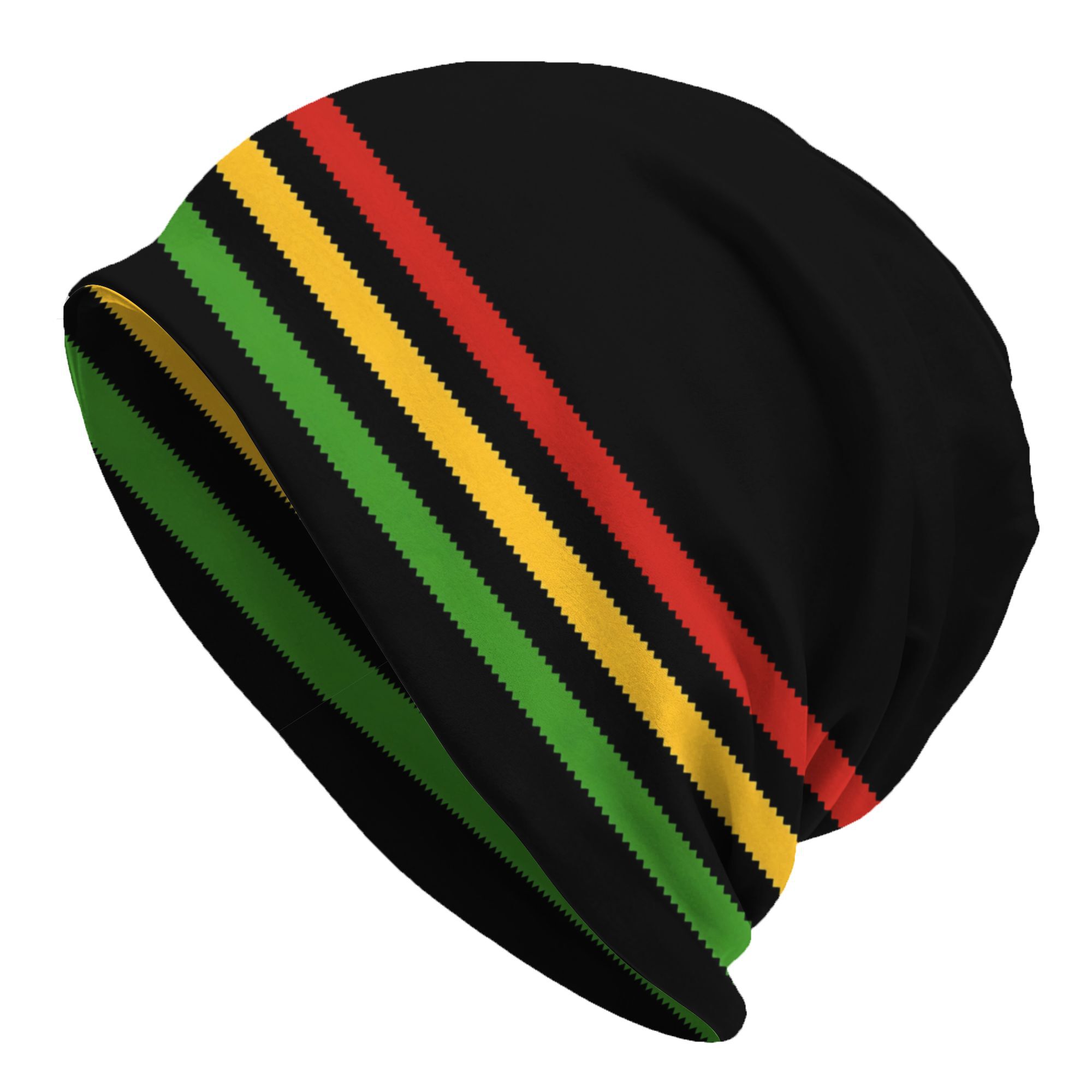 TEMU 2d Print Design Stripes Colorful Pattern Print Thin Bonnet Sport Hat Unisex Hip Hop Beanie For Daily Use