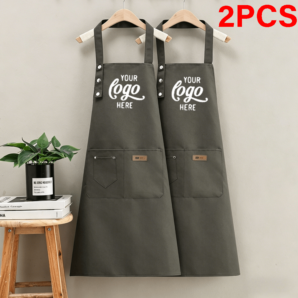 TEMU Customizable Pictures Or Logos, Universal Aprons For Men And Women, Adjustable Apron Style | Heavy-duty Kitchen Apron With Pockets, Suitable For