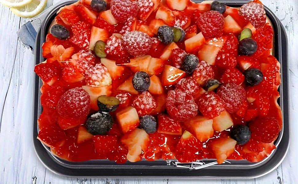 1pc heavy duty non   pan with secure locking bottom leak proof   cleaning carbon steel construction for cheesecakes brownies tarts pie plates ideal for   bakeries   christmas birthday wedding baking cake baking pan festive dessert mold sleek metallic   springform design durable bakeware brownie mold holiday bakers Product details 2