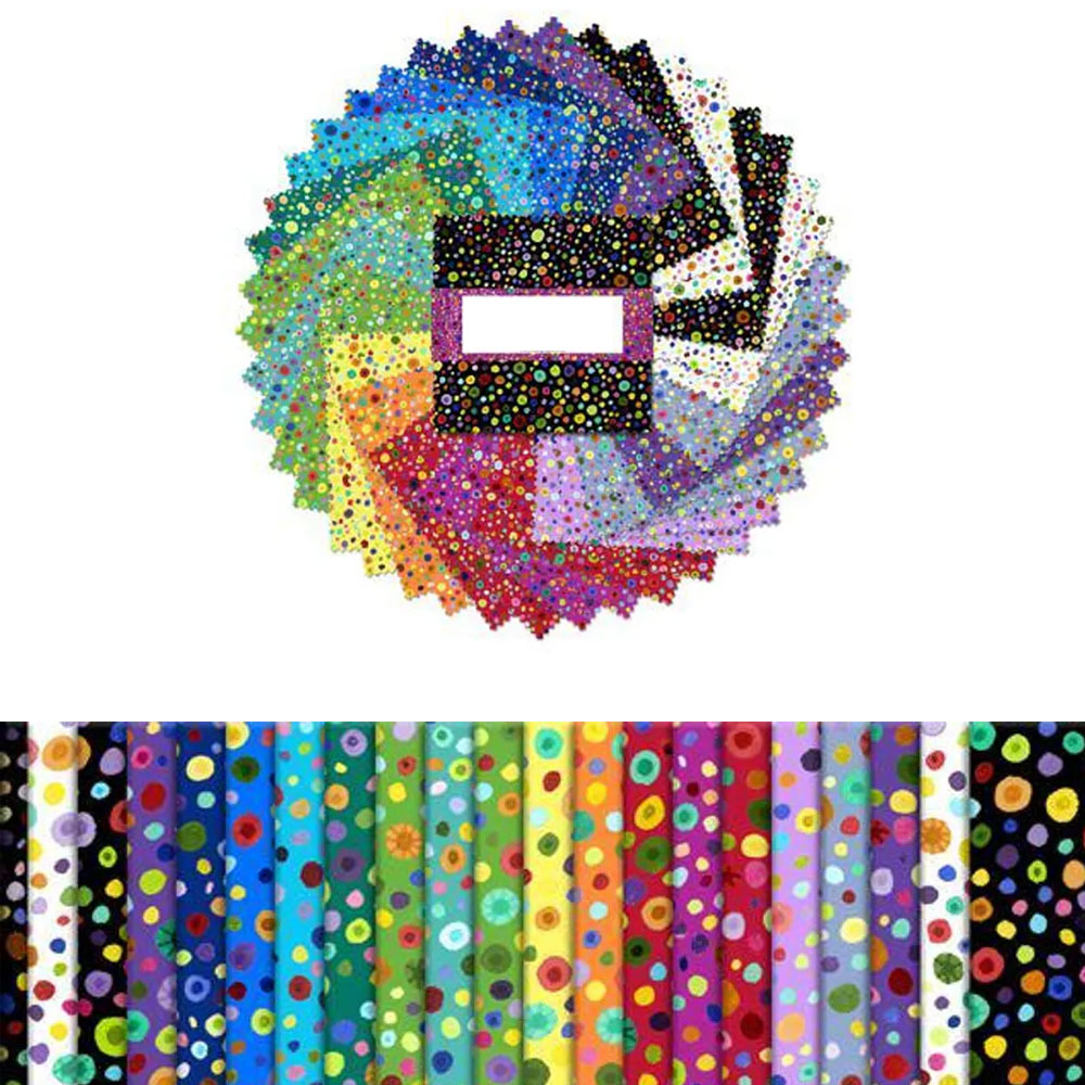 TEMU 100pcs (10cm*10cm) Multicolored Polka Dot Style Fabric Pre-cut Fabric, Fabric, Perfect For Handmade Projects - Ideal For Quilting, Cutting Diy,