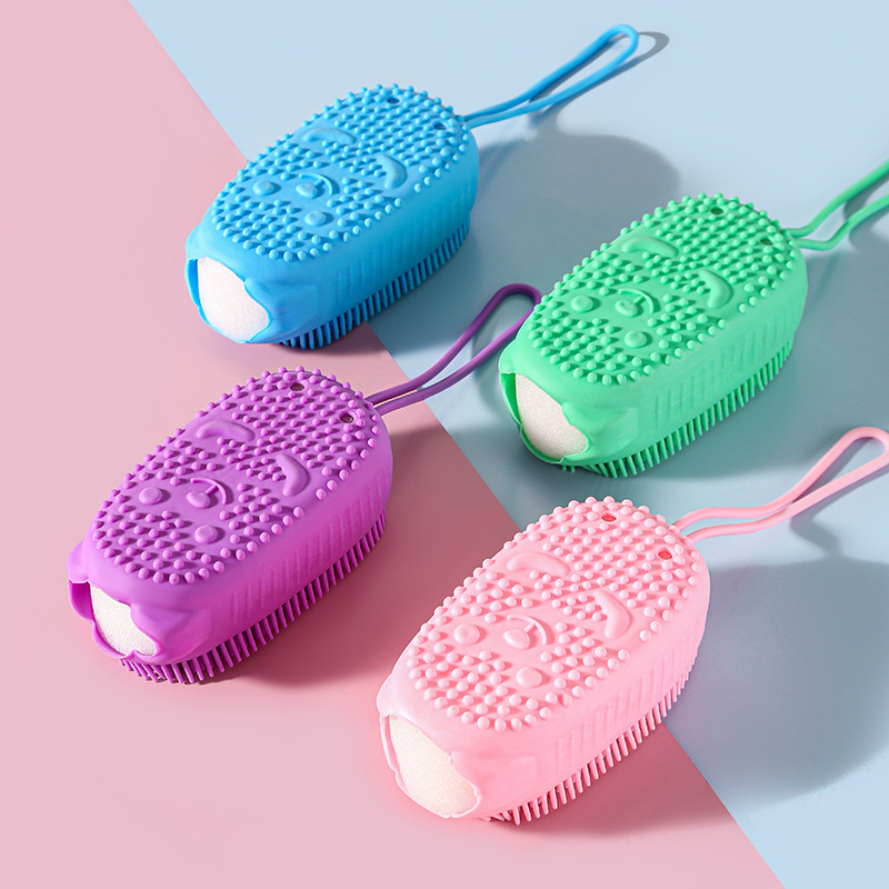 2pcs Loofah and Storage Bag Massage Back Scrubber Set