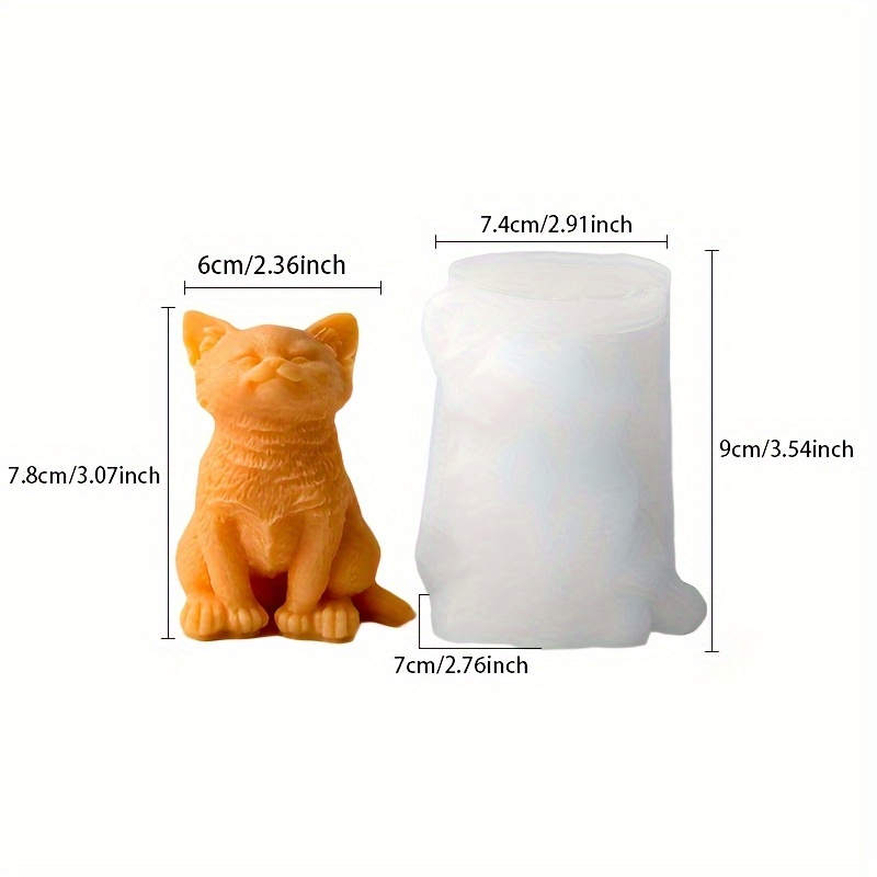 3d Cat Candle Silicone - Flexible, Heat-resistant Animal-shaped Diy Craft For Candles, Perfect Gift For Birthdays & Holidays - Cute , Durable And Reusable