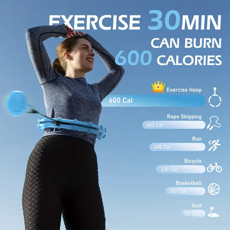 adjustable   hoop with detachable hollow ball silent   material for home workouts body shaping 30 minute timer removable knot ideal for jogging swimming cycling yoga workout accessories 4