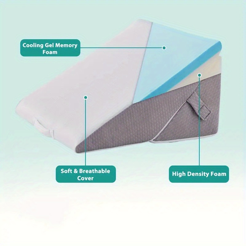 Adjustable Foam Pillow 3pcs Adjustable Foam Wedge Pillow Set Postoperative Back, Leg and Knee Support Folding Triangular Pillow for Sleeping, Preventing Acid Reflux and Snoring