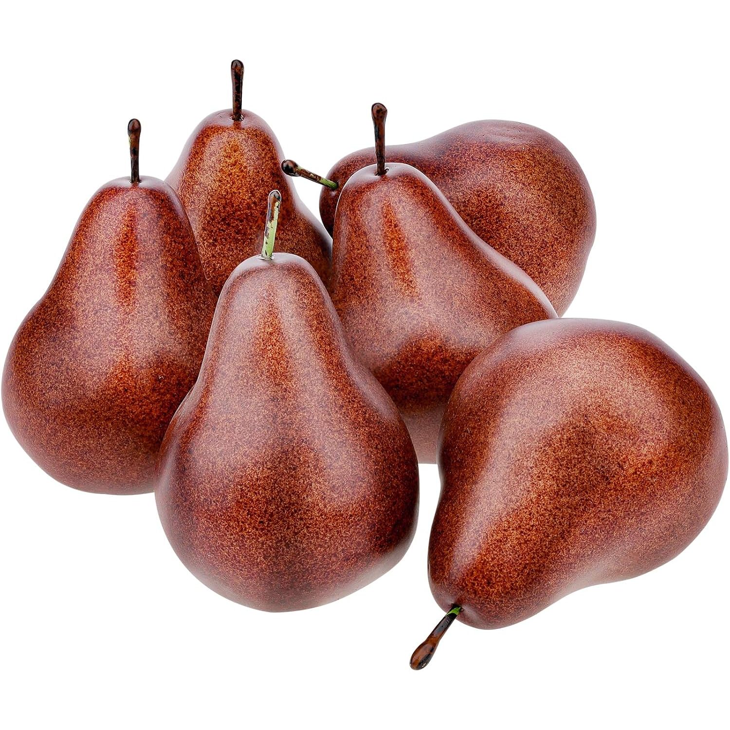 TEMU 6pcs Artificial Brown - Home Decor Simulated Fake Fruits