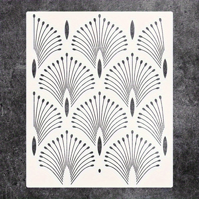 TEMU 1pc Large Palm Leaf Pattern Wall Template - 12inch X 10inch - Easy-to-use Painting Stencil, Suitable For Modern Home Decor, Furniture, And Craft