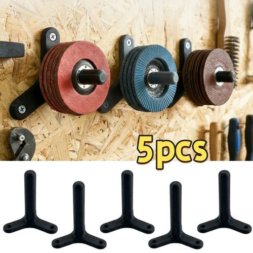 set mit 5 wandhalterungen für eine 125-mm-winkelschleifer | kompakte werkzeugaufbewahrungslösung für garagenwerkstätten, robuste schleiferaufhängung, einfache installation, aus kunststoff, für hobbybastler und