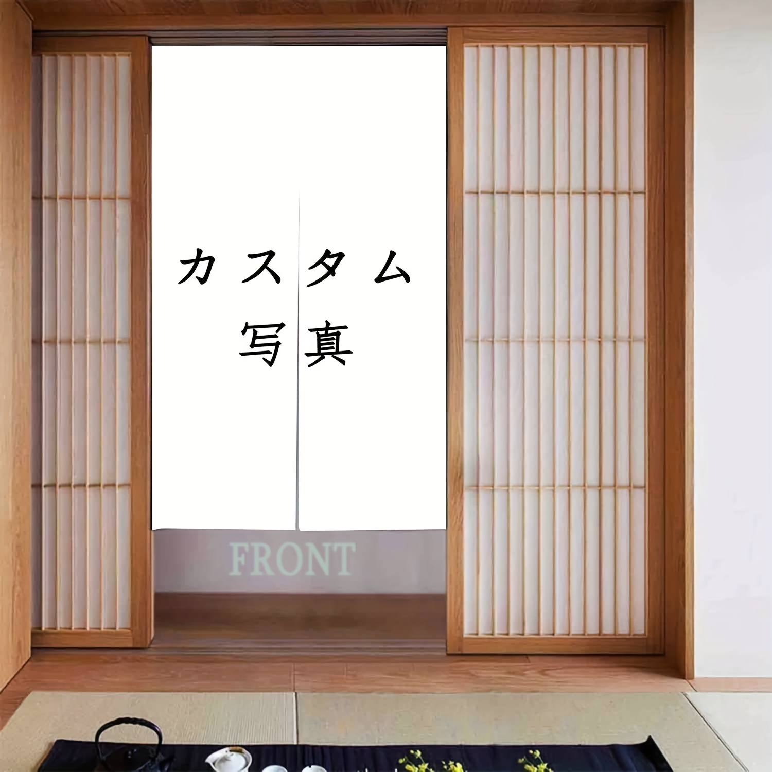 TEMU 【2Dカーテン】写真・テキスト・パターン可々。な装飾。半透明で移動可能なルームディバイダー。ショップ、リビングなど様々なシーンに最適。ソフトな雰囲気。