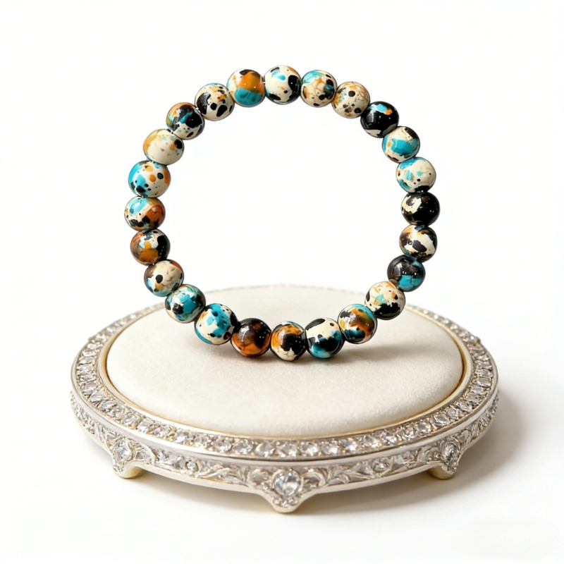 Natural Smoky Quartz & Hematite Bracelet, Bohemian Style